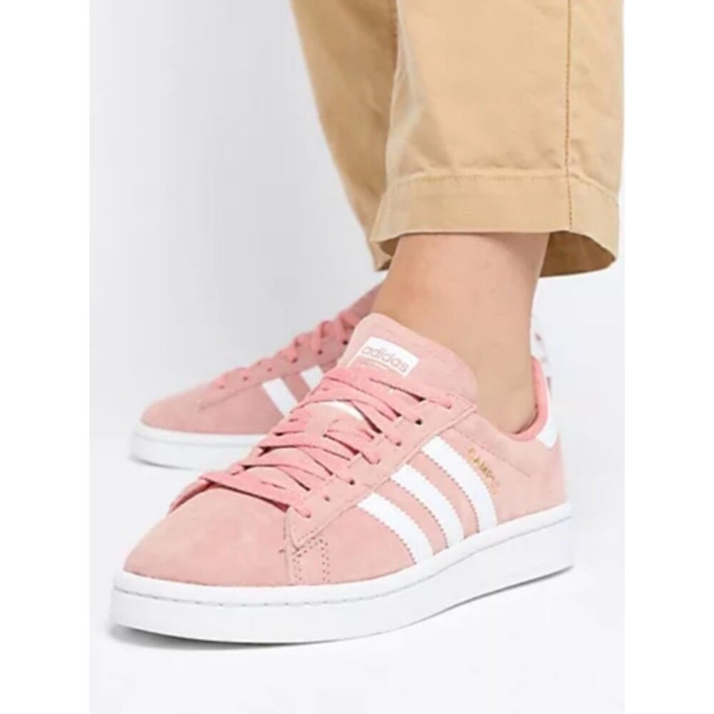 Adidas Campus Pink Suede Sneakers Womens 9.5 Casual Retro Streetwear Skater